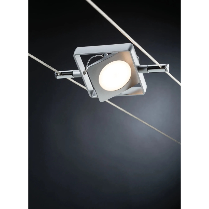 Paulmann 94107 - Set 4xLED/4,3W Komplettes Seilsystem MAC 230V mattchrom