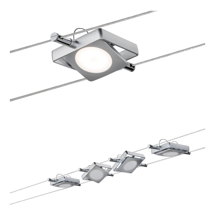 Paulmann 94107 - SET 4xLED/4,3W Spot für Seilsystem MAC 230V mattchrom