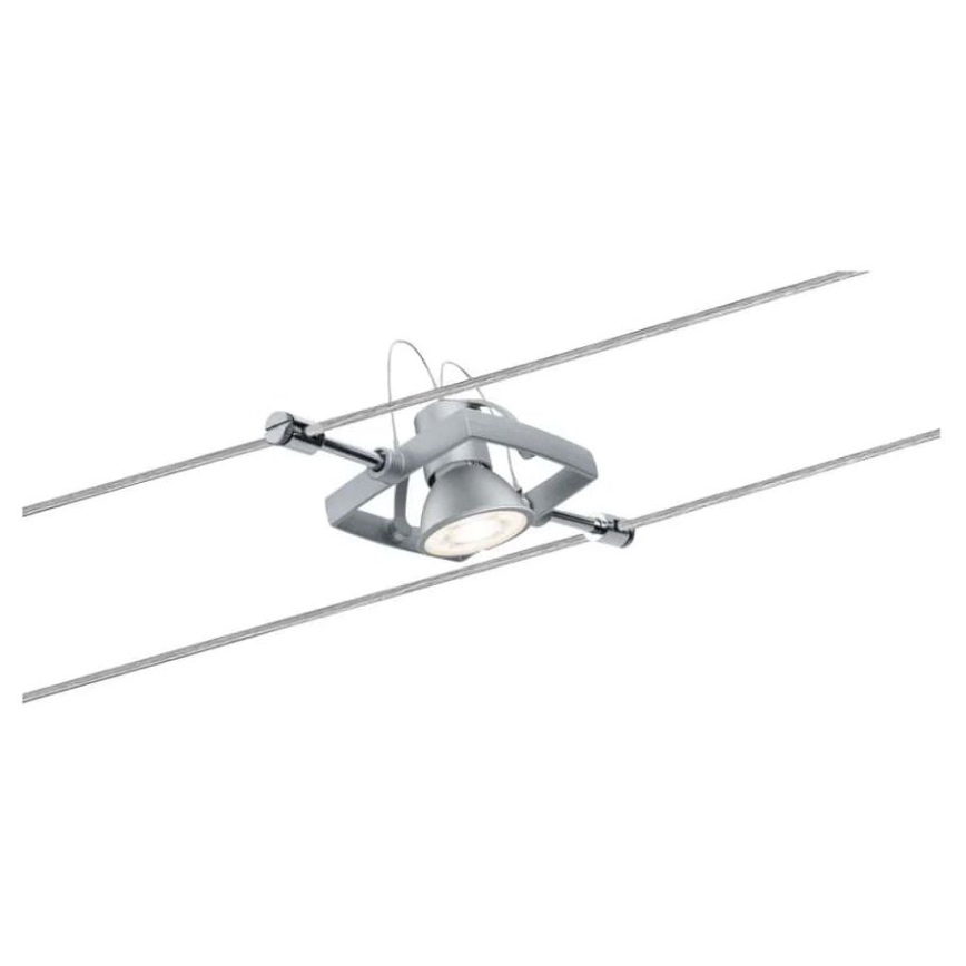 Paulmann 94133 - Set 5xGU5,3/10W Komplettes Seilsystem MAC 230V mattchrom