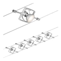 Paulmann 94133 - SET 5xGU5,3/10W Einbauleuchte für Seilsystem MAC 230V mattchrom
