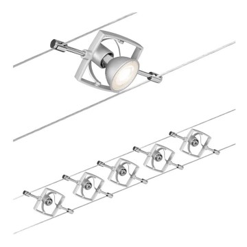 Paulmann 94133 - SET 5xGU5,3/10W Hängeleuchte an Schnur MACLL 230V Chrom
