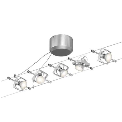 Paulmann 94133 - SET 5xGU5,3/10W Strahler für ein Seilsystem MAC 230V matt Chrom