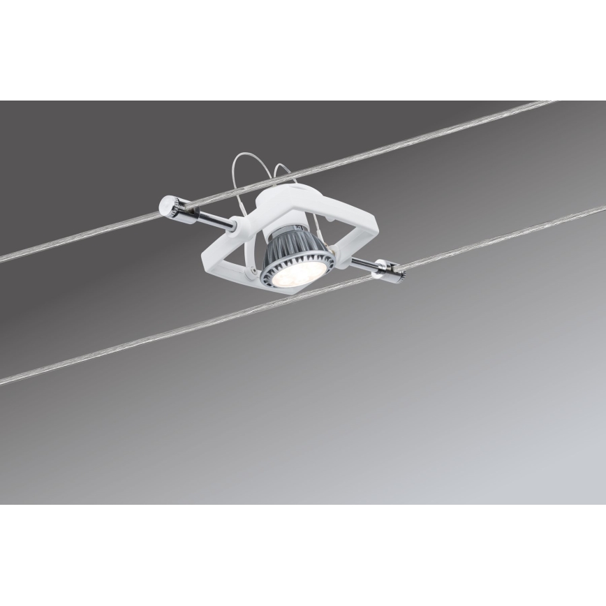 Paulmann 94134 - 5er-Set GU5,3/10W, komplettes Seilsystem MAC 230V, weiß
