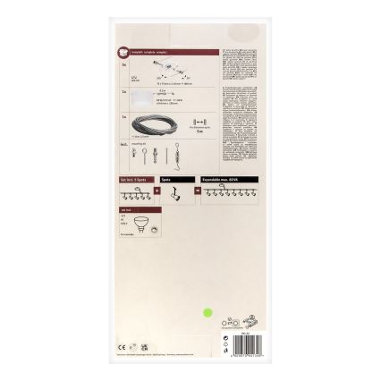 Paulmann 94134 - 5er-Set GU5,3/10W, komplettes Seilsystem MAC 230V, weiß