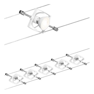 Paulmann 94149 - SET 5xGU5,3/10W Einbauleuchte für Seilsystem TECH 230V weiß