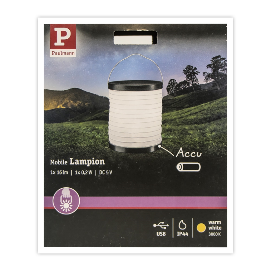 Paulmann 94169 - LED/0,2W IP44 Dekorative Außenleuchte MOBILE 3,7V 800 mAh