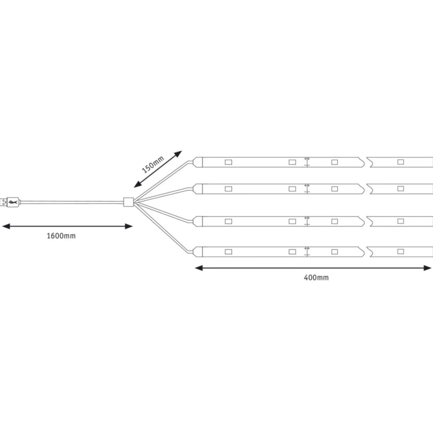 Paulmann 94208 - LED/1,8W Sonnenschirmbeleuchtung PARASOL 5V/USB 1,6m