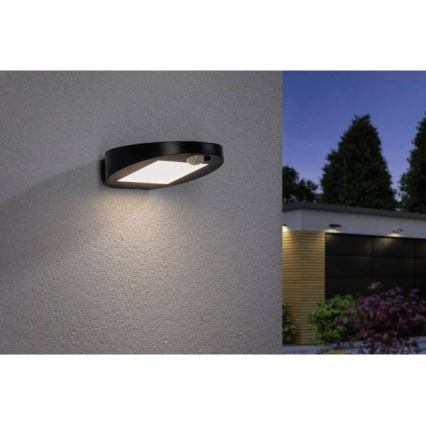 Paulmann 94246 - LED/1,2W IP44 Außen-Solarleuchte mit Sensor RYSE 3,7V