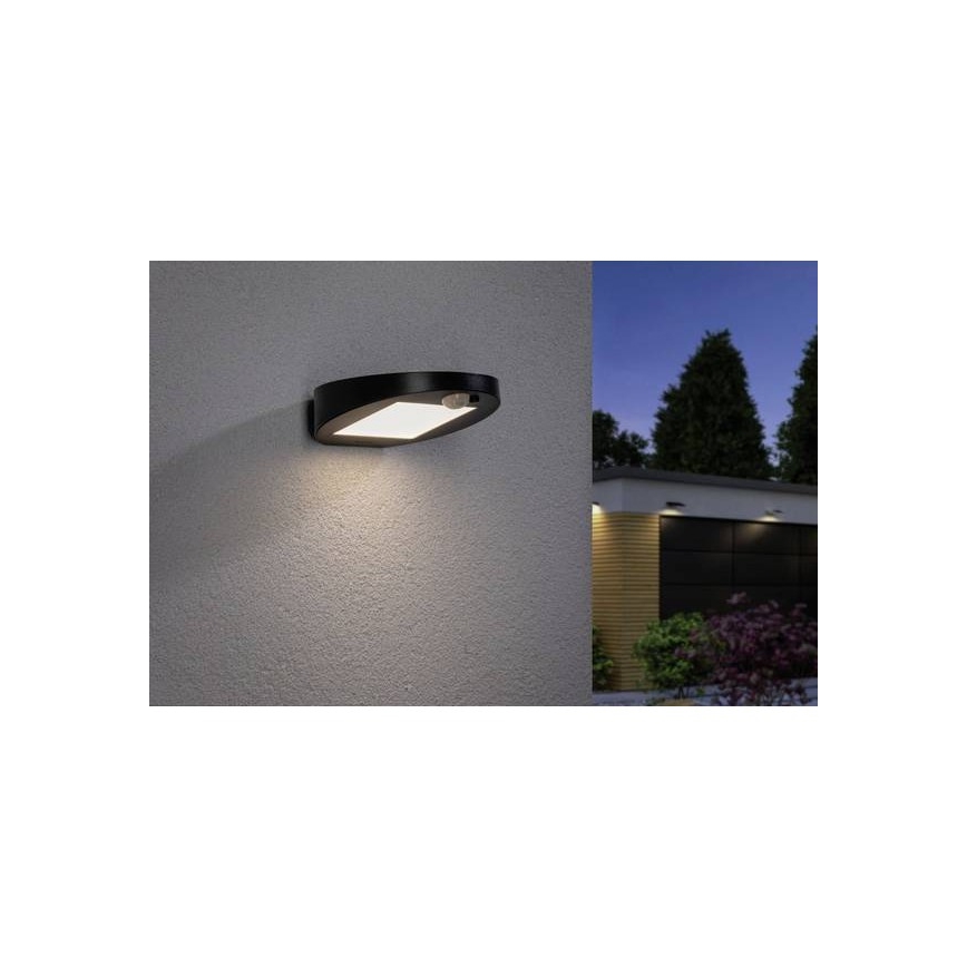 Paulmann 94246 - LED/1,2W IP44 Outdoor-Solarleuchte mit Sensor RYSE 3,7V 1800 mAh