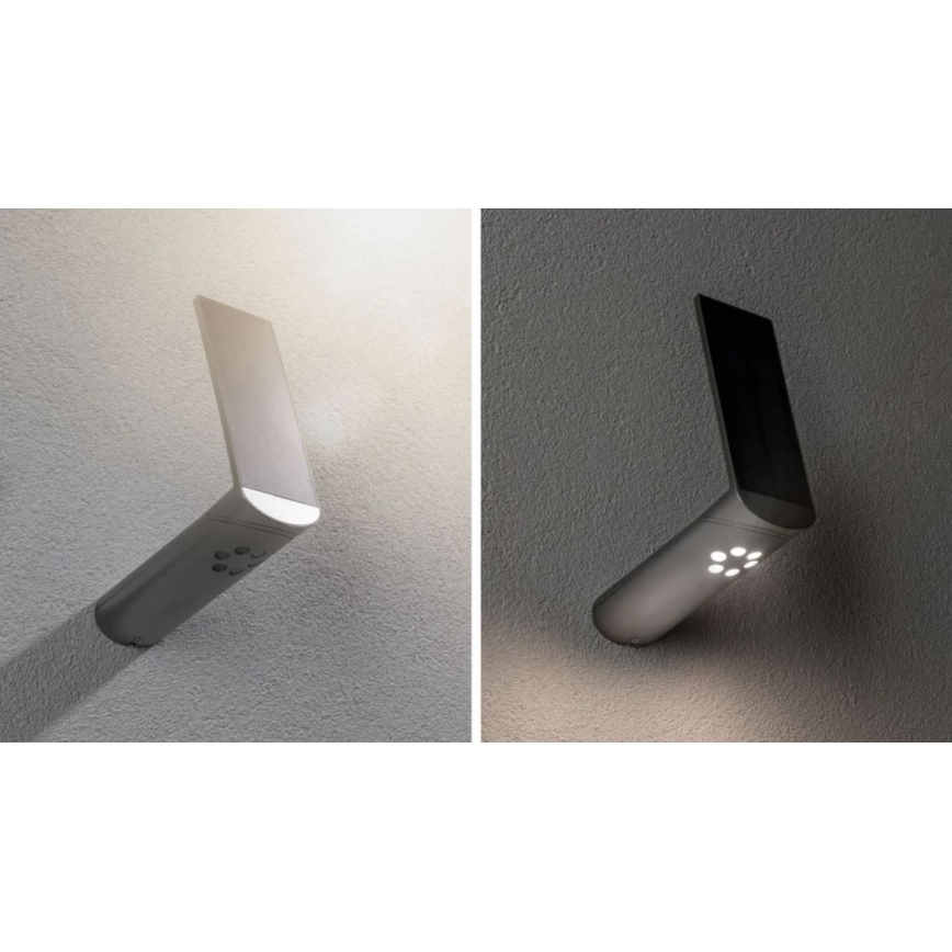 Paulmann 94261 - LED/1,2W IP44 Solarwandleuchte mit Sensor ILIAS 3,7V