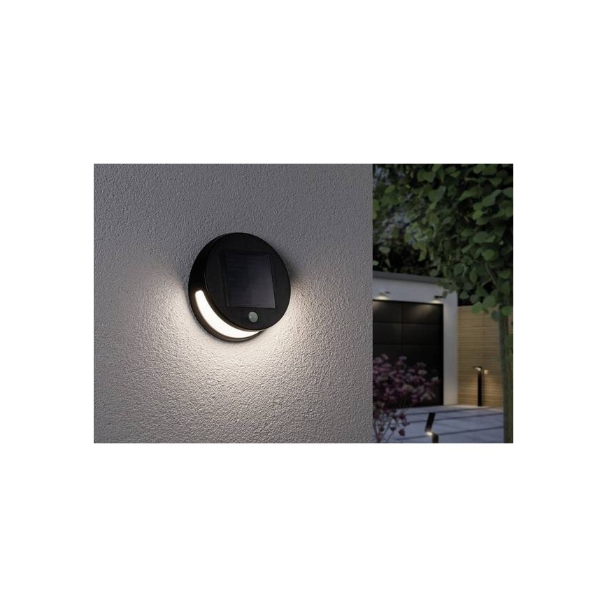 Paulmann 94265 - LED/3W IP44 Außen-Solarleuchte mit Sensor HELENA 3,7V 1800 mAh