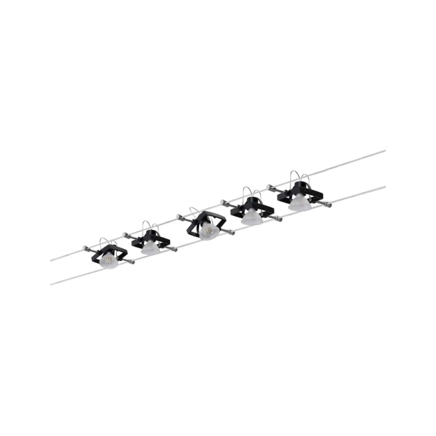 Paulmann 94290 - SET 5xGU5,3/10W Strahler für ein Seilsystem MAC 230V schwarz