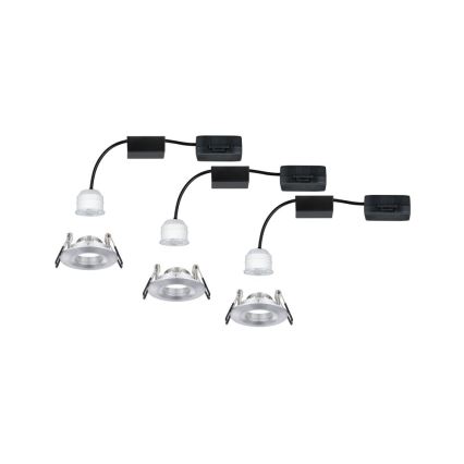 Paulmann 94305 - SET 3xLED/4W IP44 Badezimmer-Einbauleuchte NOVA 230V