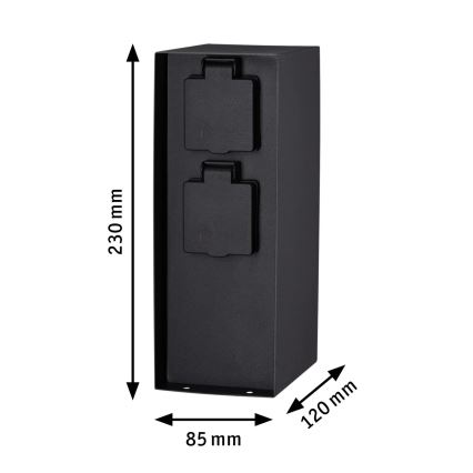 Paulmann 94314 - Outdoor-Steckdosensäule mit Timer 2Z SCHUKO