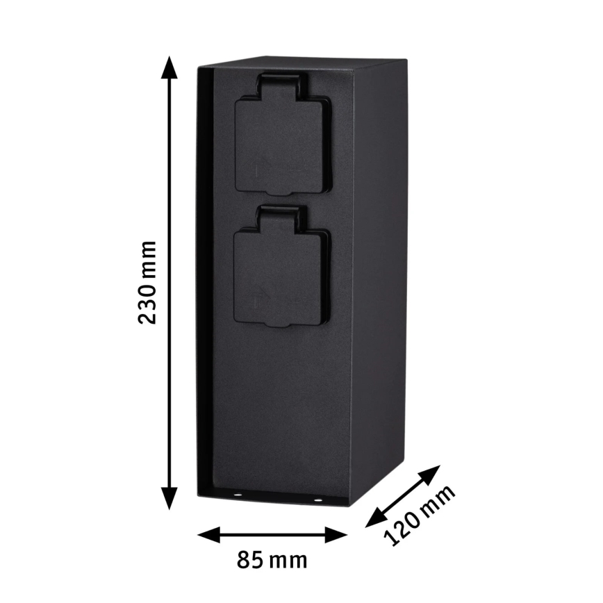 Paulmann 94314 - Outdoor-Steckdosensäule mit Timer 2Z SCHUKO