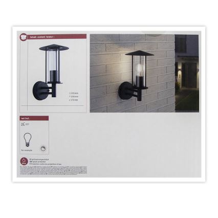 Paulmann 94398 - 1xE27/60W IP44 Außenwandleuchte CLASSIC 230V