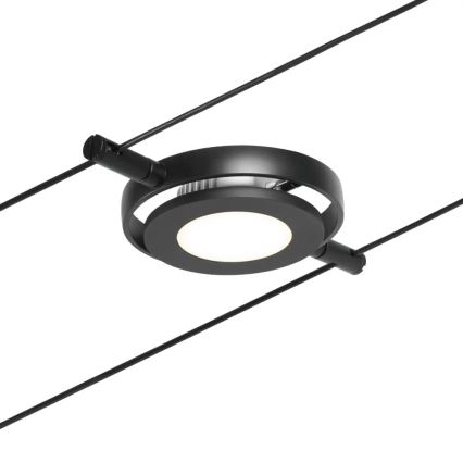 Paulmann 94418 - Set 5xLED/4,5W Komplettes Seilsystem ROUNDMAC 230V schwarz
