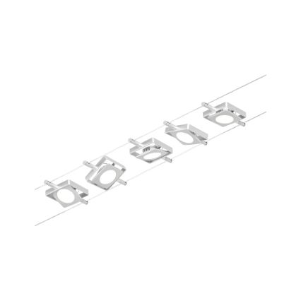 Paulmann 94420 - SET 5xLED/4,5W Komplettes Seilsystem MAC 230V mattchrom
