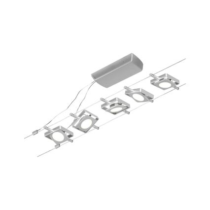 Paulmann 94420 - SET 5xLED/4,5W Komplettes Seilsystem MAC 230V mattchrom