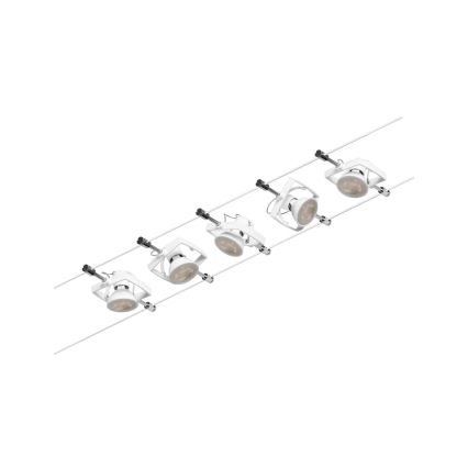 Paulmann 94432 - SET 5xGU5,3/10W Komplettes Seilsystem MAC 230V weiß