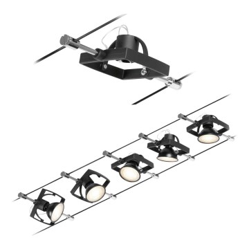 Paulmann 94434 - SET 5xGU5,3/10W Einbauleuchte für Seilsystem MAC 230V schwarz