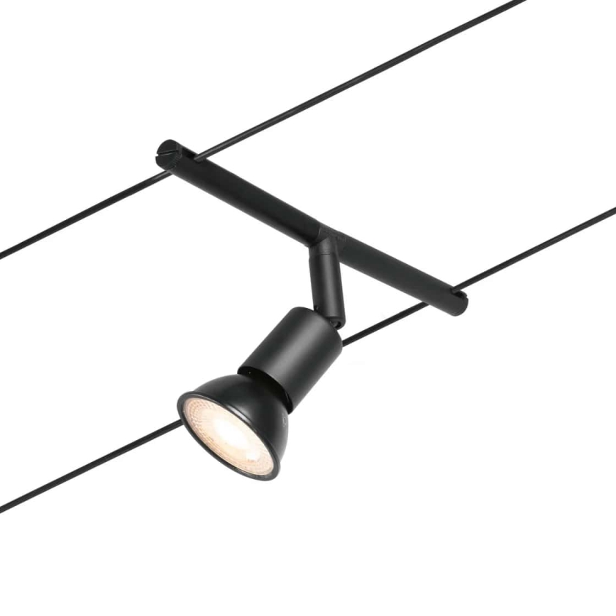 Paulmann 94446 - SET 5xGU5,3/10W Komplettes Seilsystem SALT 230V schwarz