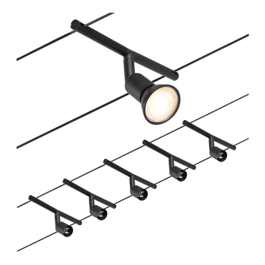 Paulmann 94446 - SET 5xGU5,3/10W Strahler für ein Seilsystem SALT 230V schwarz