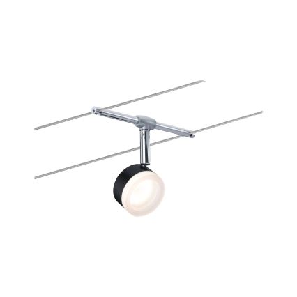 Paulmann 94457 - SET 5xLED/4W Spot für Seilsystem CLEAR 230V schwarz/glänzender Chrom