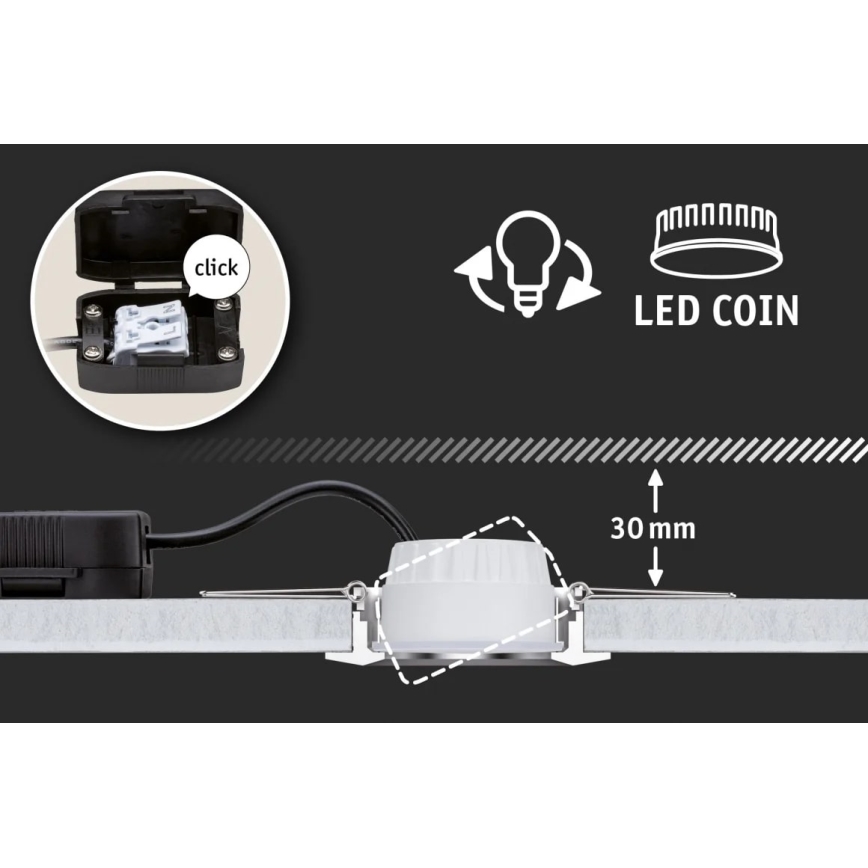 Paulmann 94473 - SET 3xLED/6W IP44 Badezimmer-Einbauleuchte NOVA 230V