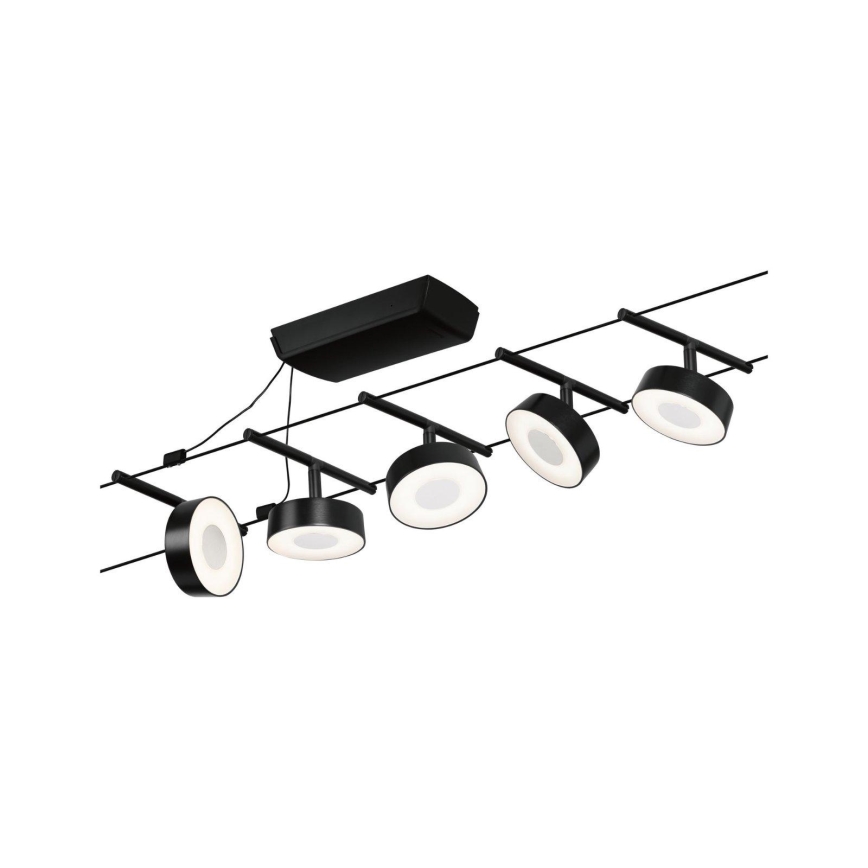 Paulmann 94479 - SET 5xLED/5W Einbauleuchte für Seilsystem CIRCLE 230V schwarz