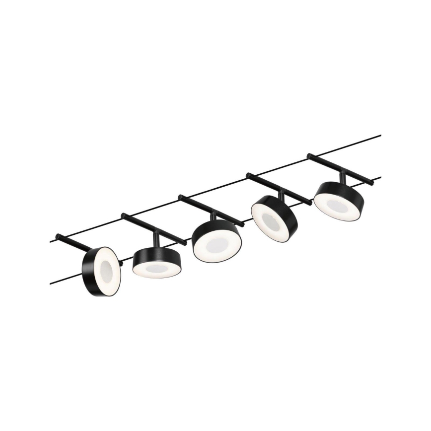 Paulmann 94479 - SET 5xLED/5W Einbauleuchte für Seilsystem CIRCLE 230V schwarz