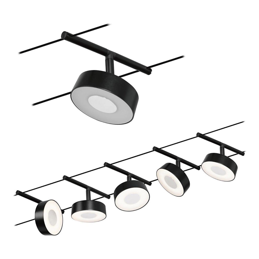 Paulmann 94479 - SET 5xLED/5W Einbauleuchte für Seilsystem CIRCLE 230V schwarz
