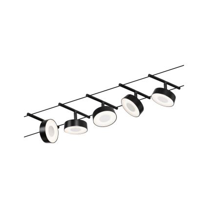 Paulmann 94479 - Set 5xLED/5W Komplettes Seilsystem CIRCLE 230V schwarz