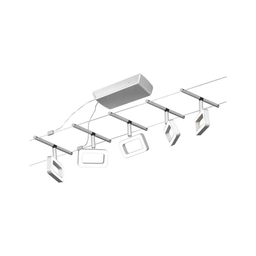 Paulmann 94481 - SET 5xLED/4,8W Komplettes Seilsystem FRAME 230V mattchrom