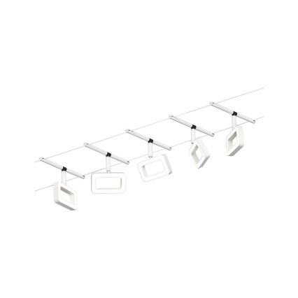 Paulmann 94483 - Set 5xLED/4,8W Komplettes Seilsystem FRAME 230V weiß