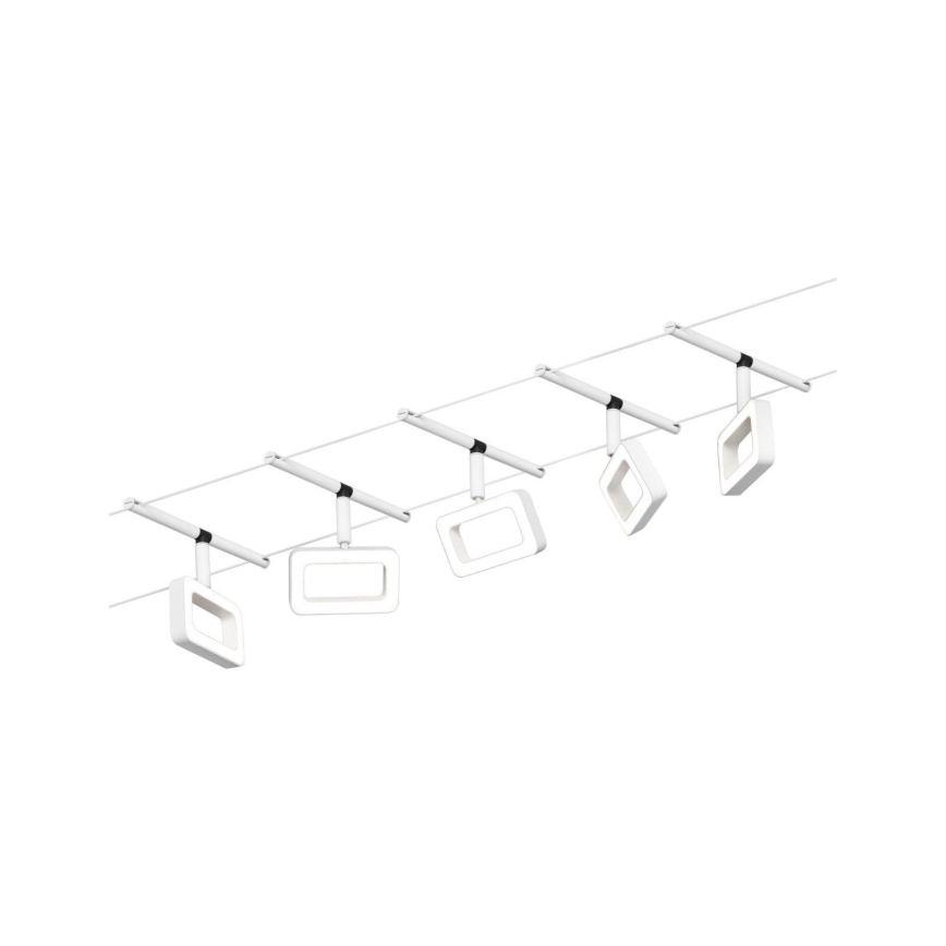 Paulmann 94483 - Set 5xLED/4,8W Komplettes Seilsystem FRAME 230V weiß