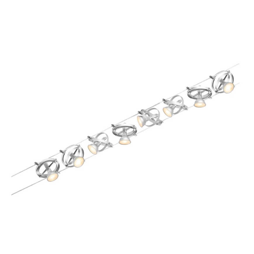 Paulmann 94490 - SET 8xGU5,3/7,5W Strahler für Schienensystem CARDAN 230V mattes Chrom