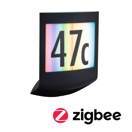 Paulmann 94513 - RGBW LED/8,2W IP44 Dimmbare Hausnummernleuchte mit Bewegungs- und Dämmerungssensor PADEA 230V Anthrazit