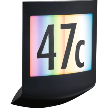 Paulmann 94513 - RGBW LED/8,2W IP44 Dimmbare Hausnummernleuchte mit Bewegungs- und Dämmerungssensor PADEA 230V Anthrazit