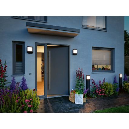 Paulmann 94514 - LED/8,5W IP44 Dimmbare Außenlampe mit Bewegungs- und Dämmerungssensor PADEA 230V Anthrazit