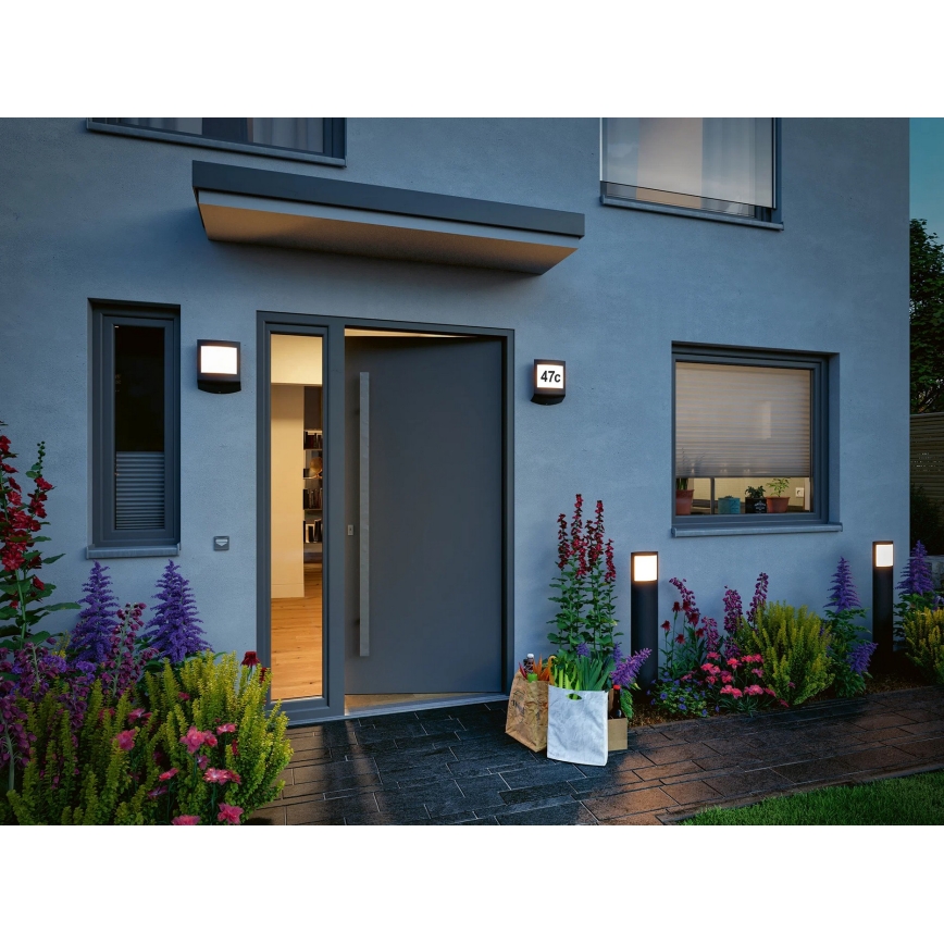 Paulmann 94514 - LED/8,5W IP44 Dimmbares Hausnummernschild mit Bewegungs- und Dämmerungssensor PADEA 230V anthrazit