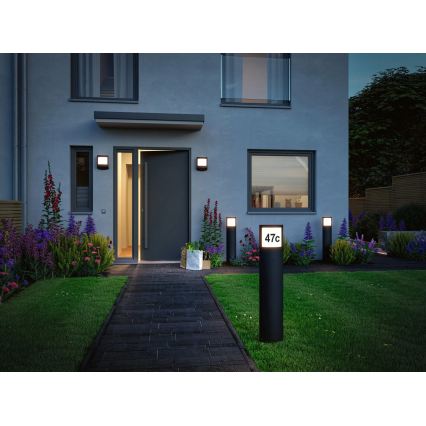 Paulmann 94514 - LED/8,5W IP44 Dimmbares Hausnummernschild mit Bewegungs- und Dämmerungssensor PADEA 230V anthrazit