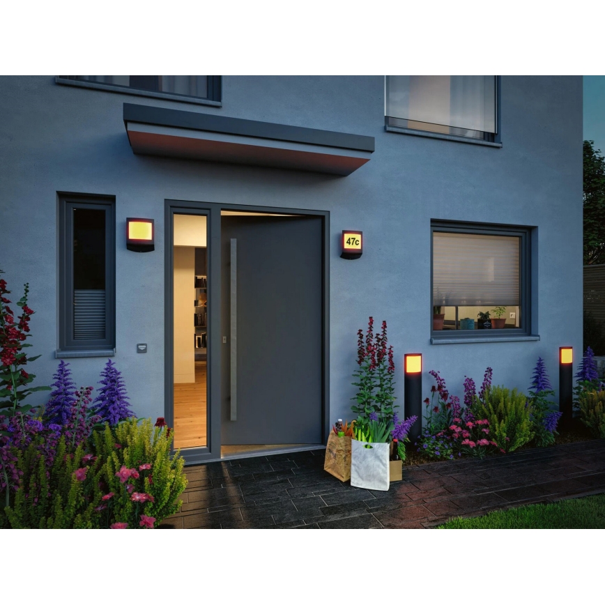Paulmann 94515 - LED/8,5W IP44 dimmbares Hausnummernschild mit Bewegungs- und Dämmerungssensor PADEA 230V anthrazit