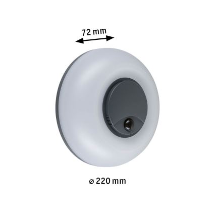 Paulmann 94956 - LED/20,5W IP65 Dimmbare Außenwandleuchte mit Bewegungs- und Dämmerungssensor AUREVA 230V 2200/3000/4000K anthrazit