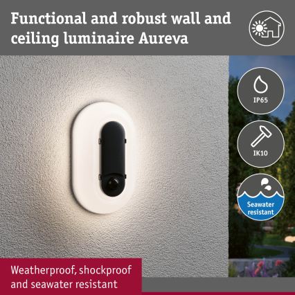 Paulmann 94958 - LED/18,5W IP65 Dimmbare Außenwandleuchte mit Bewegungs- und Dämmerungssensor ELUNOR 230V 2200/3000/4000K anthrazit