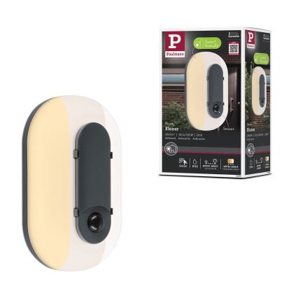 Paulmann 94958 - LED/18,5W IP65 Dimmbare Außenwandleuchte mit Bewegungs- und Dämmerungssensor ELUNOR 230V 2200/3000/4000K anthrazit