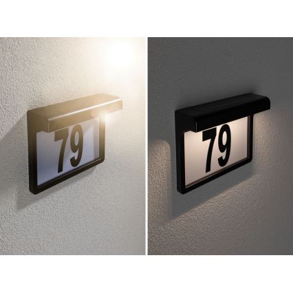 Paulmann 95388 - LED/0,05W IP44 Solar-Hausnummer mit Sensor DAYTON 1,2V 600 mAh