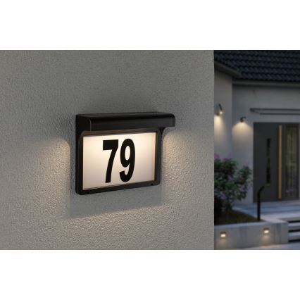 Paulmann 95388 - LED/0,05W IP44 Solar-Hausnummer mit Sensor DAYTON 1,2V 600 mAh