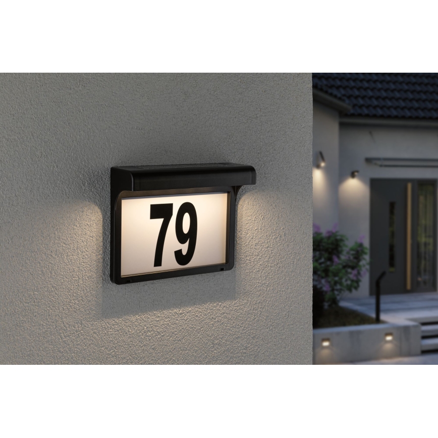Paulmann 95388 - LED/0,05W IP44 Solar-Hausnummer mit Sensor DAYTON 1,2V 600 mAh
