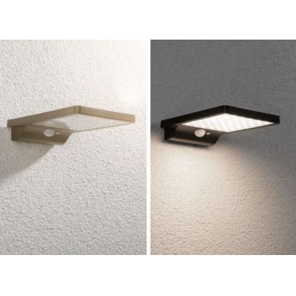 Paulmann 95393 - LED/4W IP44 Dimmbares solarbetriebenes Wandleuchte mit Sensor SOLVEIG 3,7V 2000 mAh